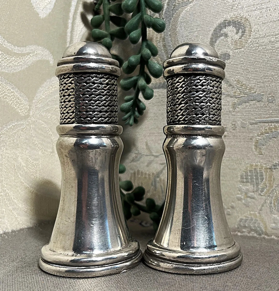 Salt & Pepper: Diana Carmichael Pewter Salt & Pepper Cellars, Noblesse Collection