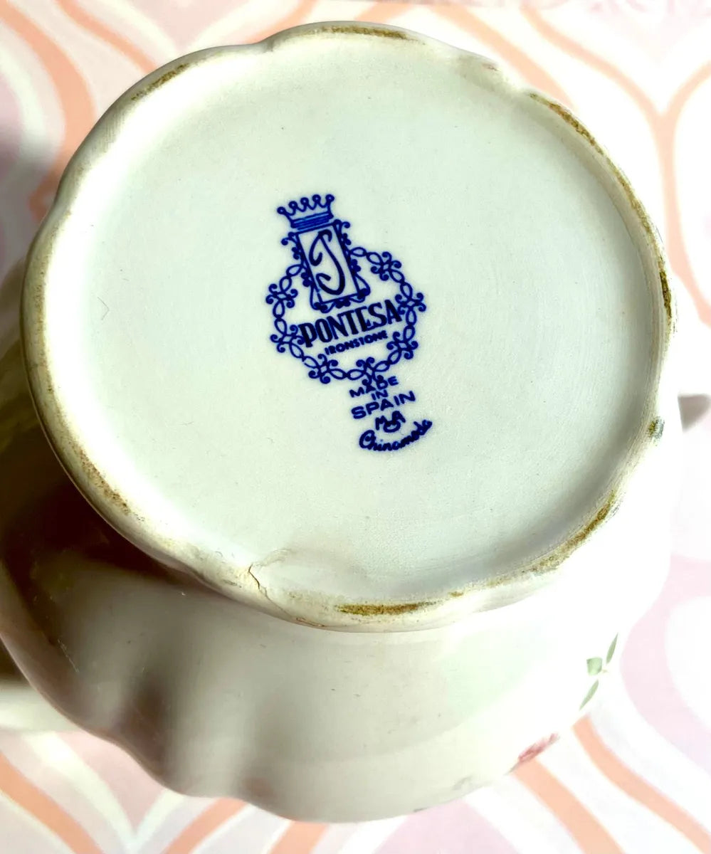 Tableware: Pontesa Ironstone Cream Pitcher, Primavera Main Pattern