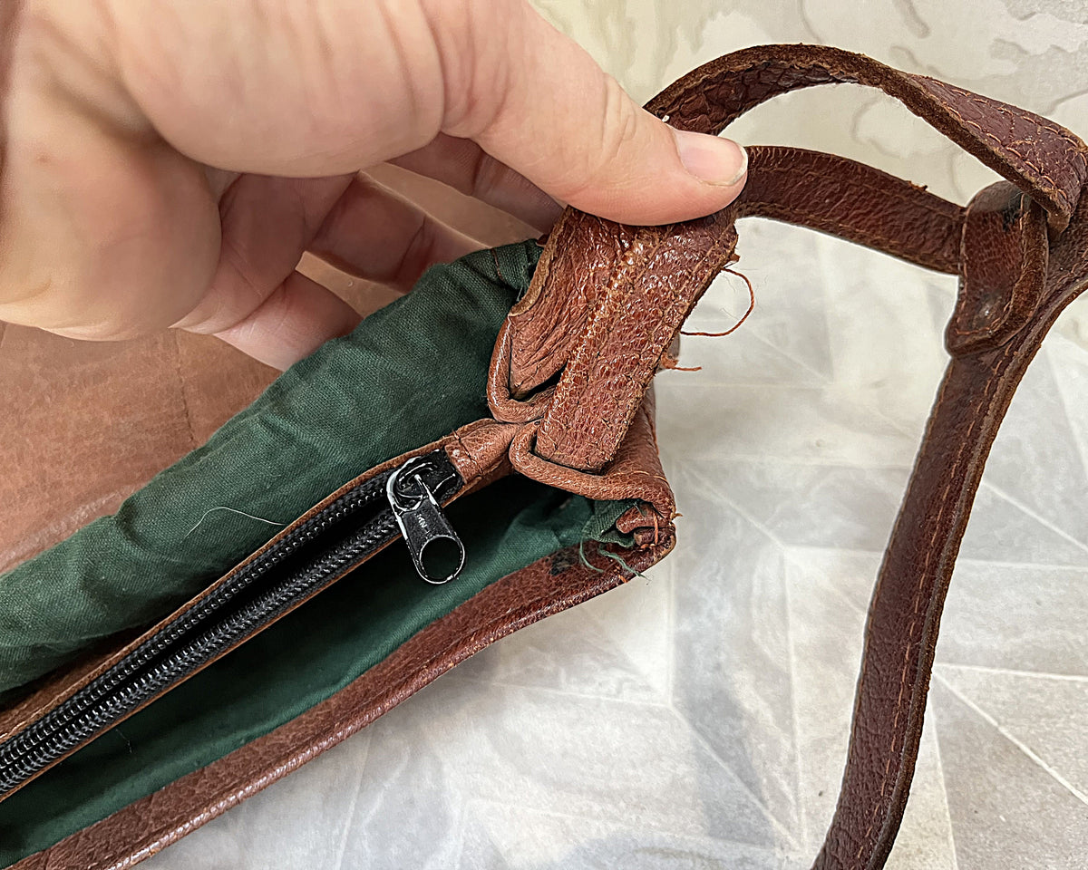 Bags: Camel Leather Crossbody Satchel Bag from Kabul, Afghanistan