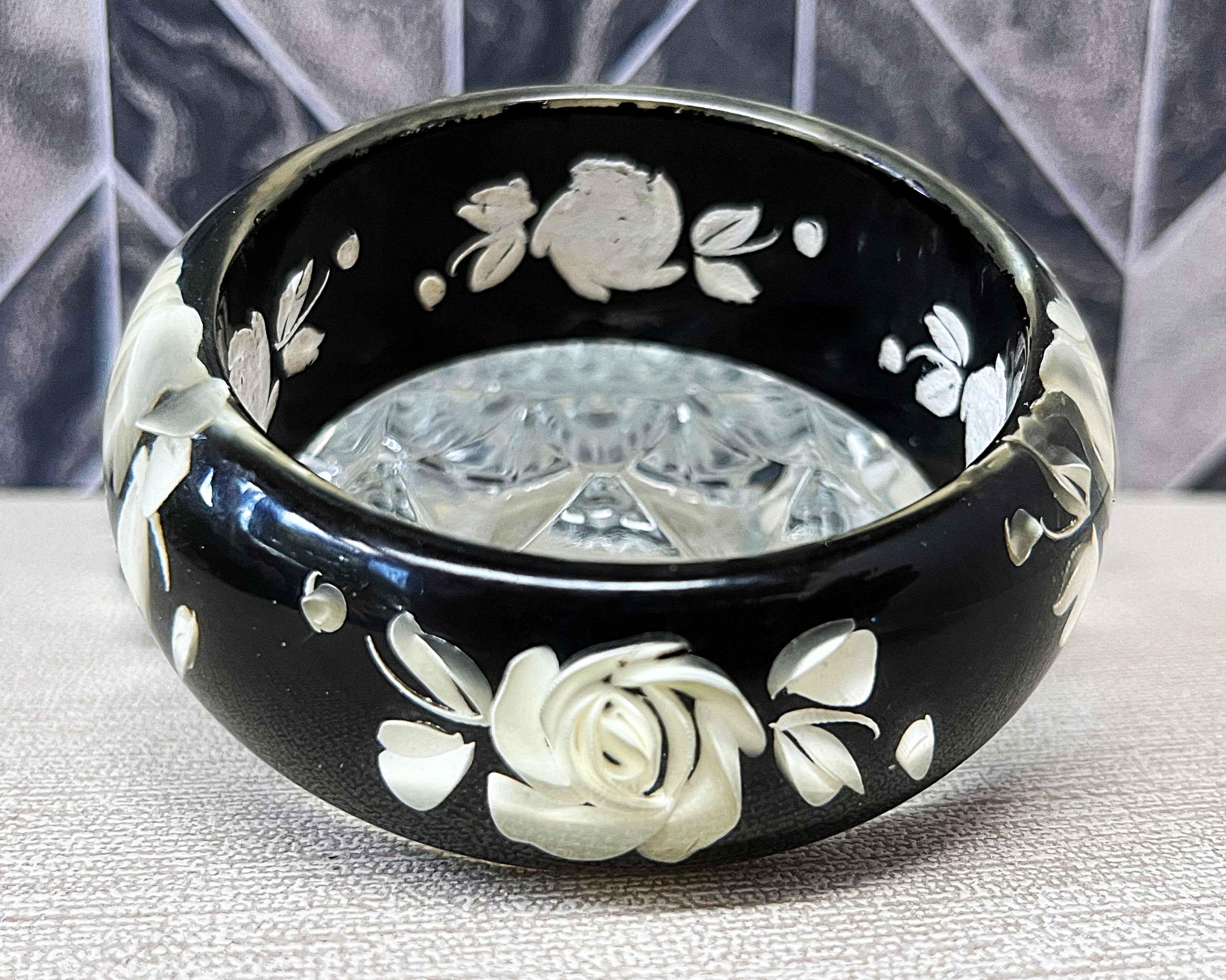 Jewellery: Smoky Lucite Rose Bangle