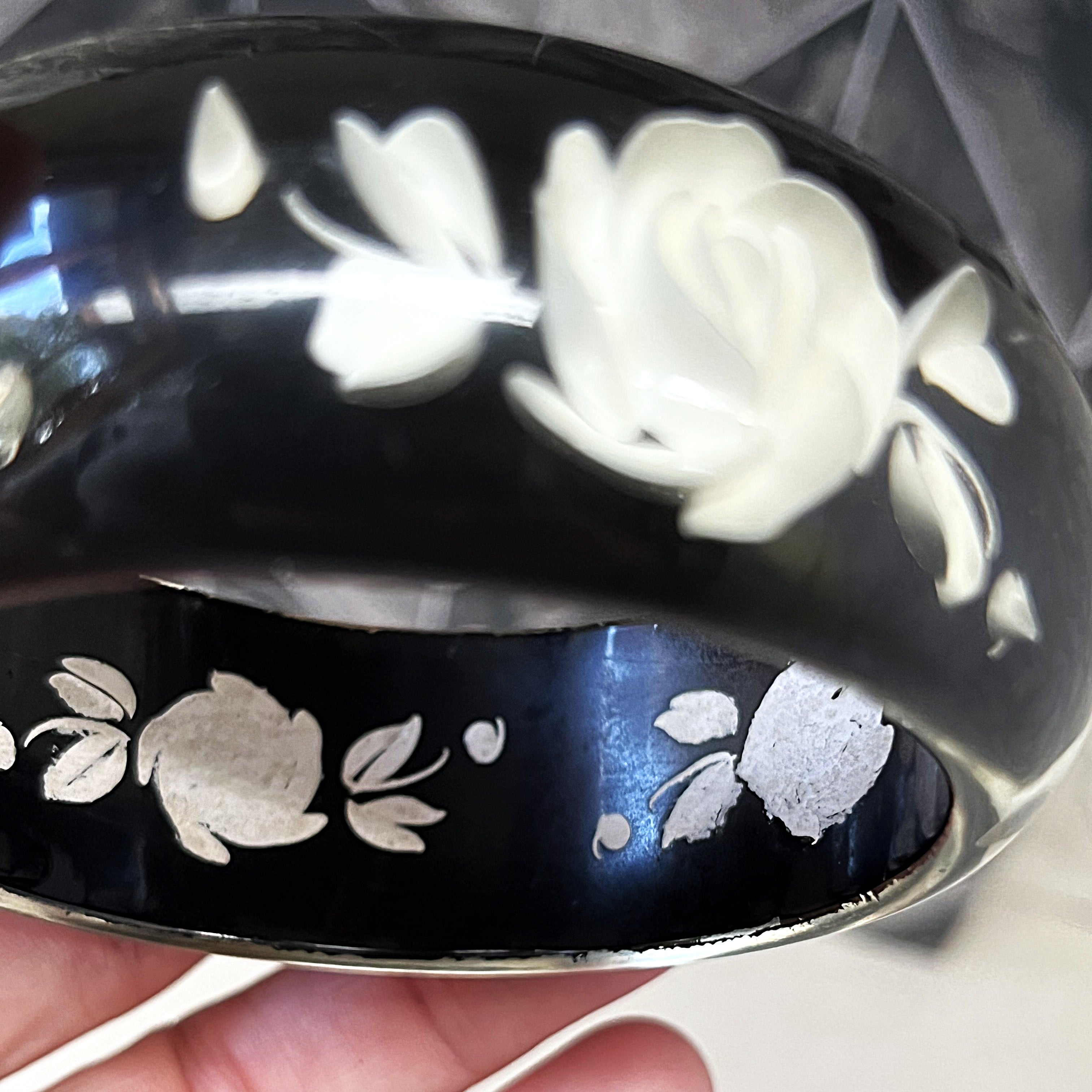 Jewellery: Smoky Lucite Rose Bangle