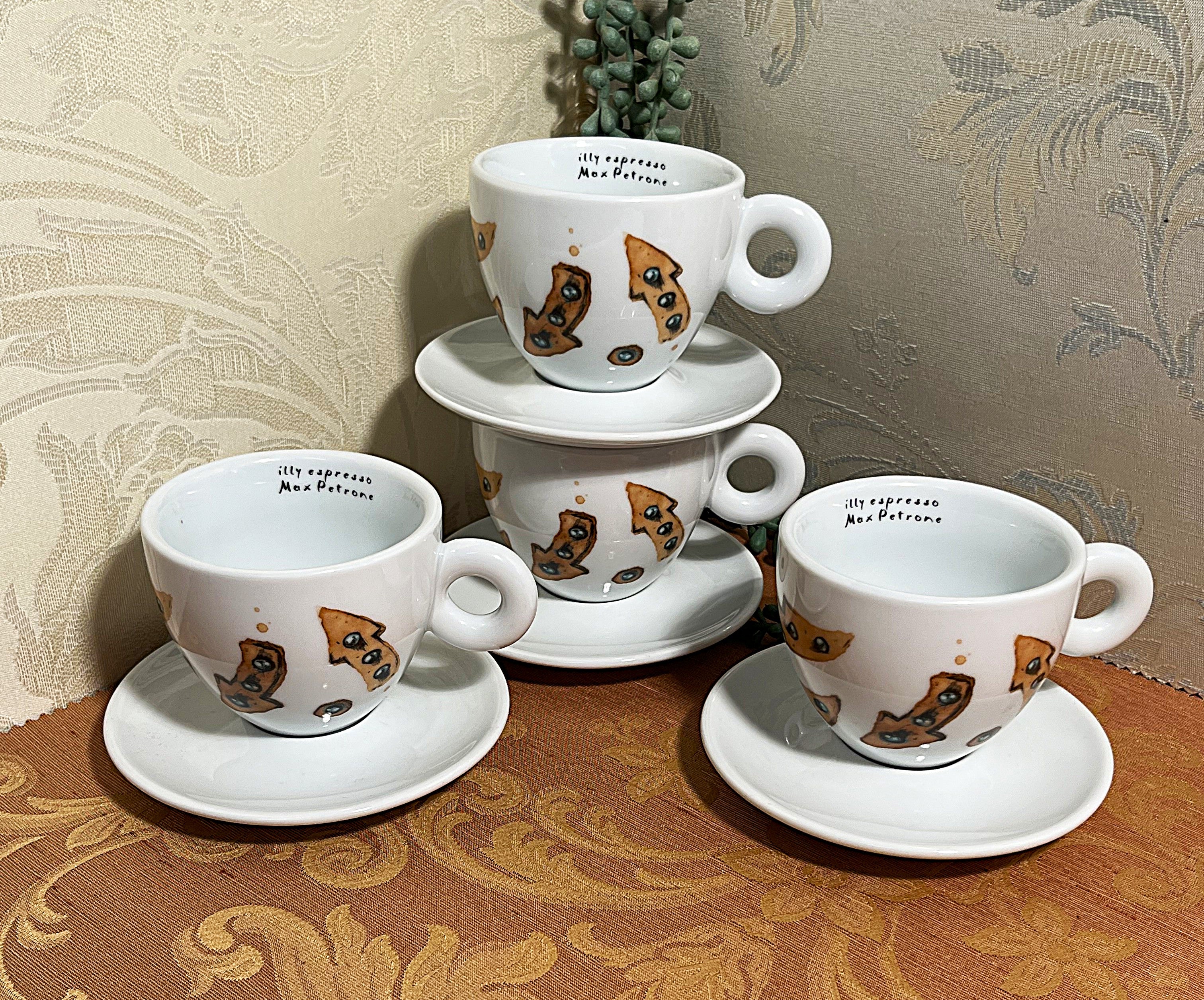 Cappuccino Cups: Max Petrone Surrealist Arrows and Eyes Design, 4