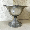 Aluminium Décor: Mid-Century Modern Fluted Cast Aluminium Pedestal Compote Bowl