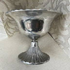 Aluminium Décor: Mid-Century Modern Fluted Cast Aluminium Pedestal Compote Bowl