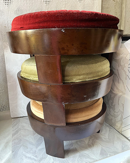 Accent Furniture: Mid-Century Mahogany Stacking Barrel Stool Set