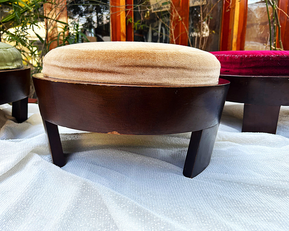 Accent Furniture: Mid-Century Mahogany Stacking Barrel Stool Set