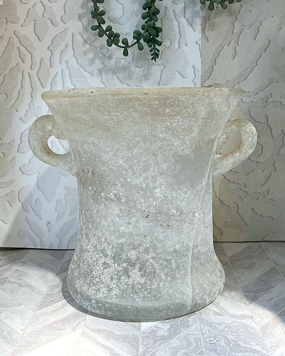 Decorative Art Glass: Rare Murano Mid-Century "Scavo" Lidded Glass Urn