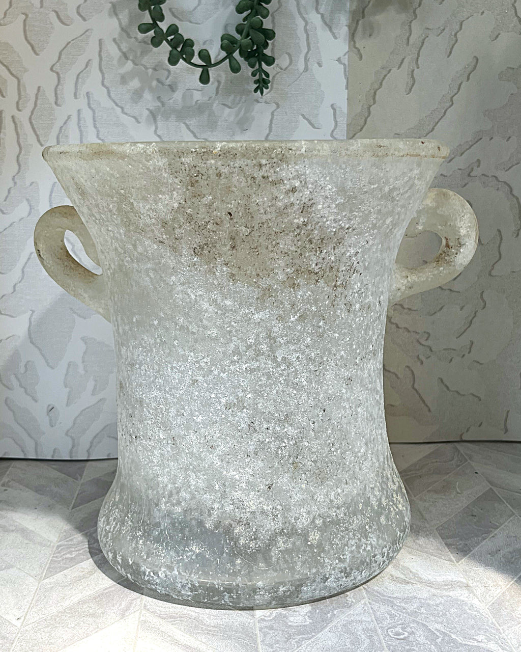 Decorative Art Glass: Rare Murano Mid-Century "Scavo" Lidded Glass Urn