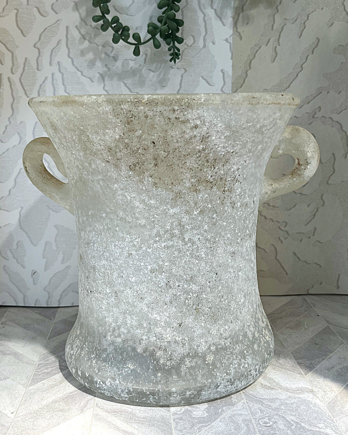 Decorative Art Glass: Rare Murano Mid-Century "Scavo" Lidded Glass Urn
