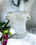 Decorative Art Glass: Rare Murano Mid-Century "Scavo" Lidded Glass Urn