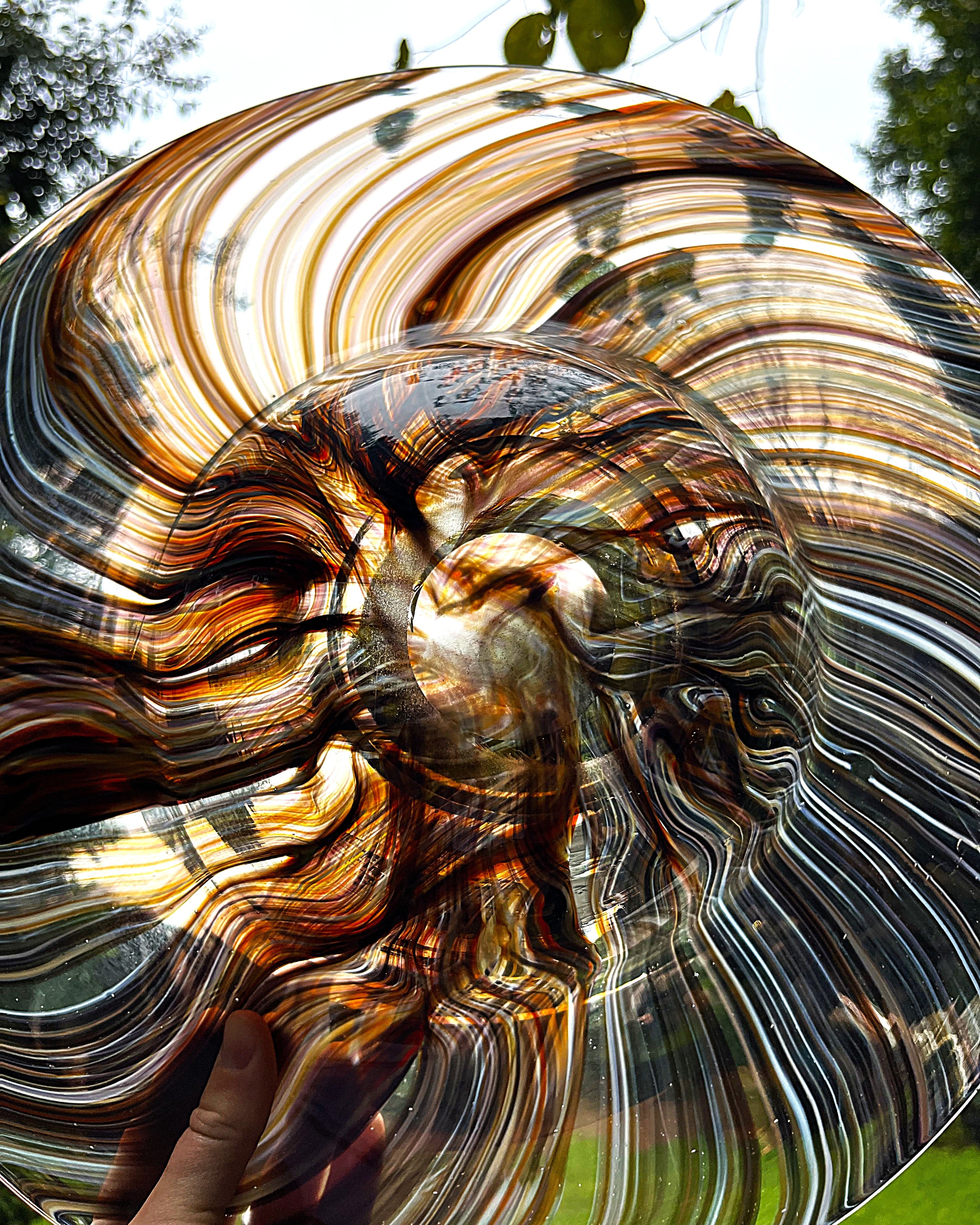 Italian: Murano Gold Aventurine Glass Charger
