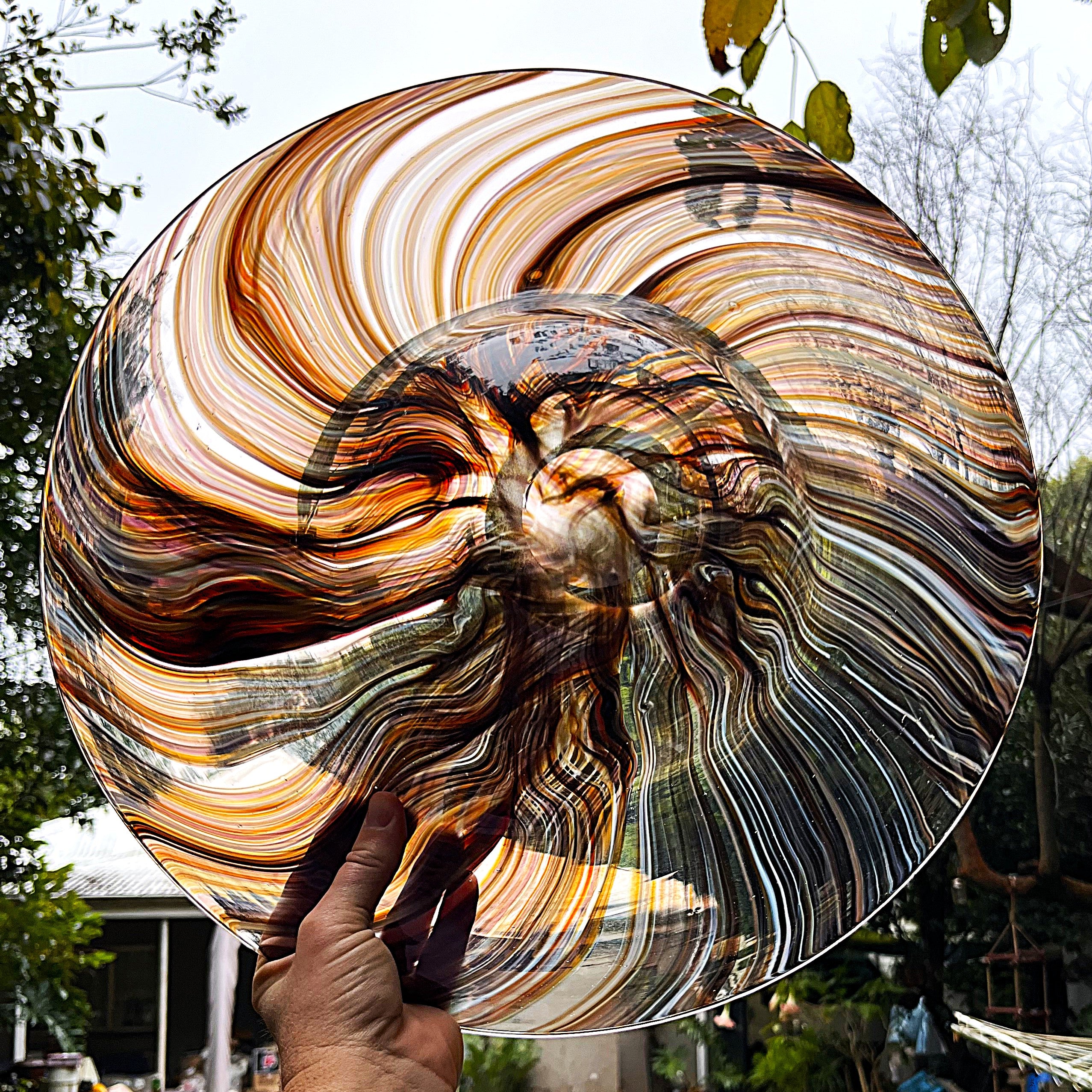 Italian: Murano Gold Aventurine Glass Charger