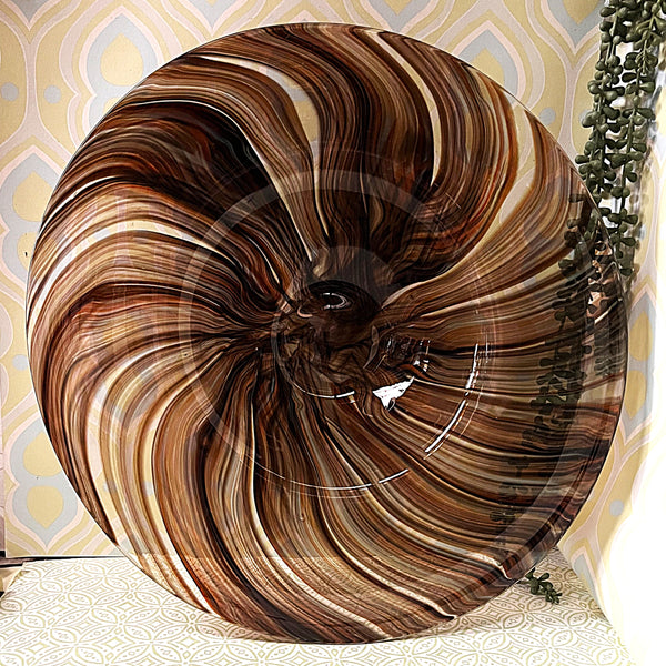 Italian: Murano Gold Aventurine Glass Charger