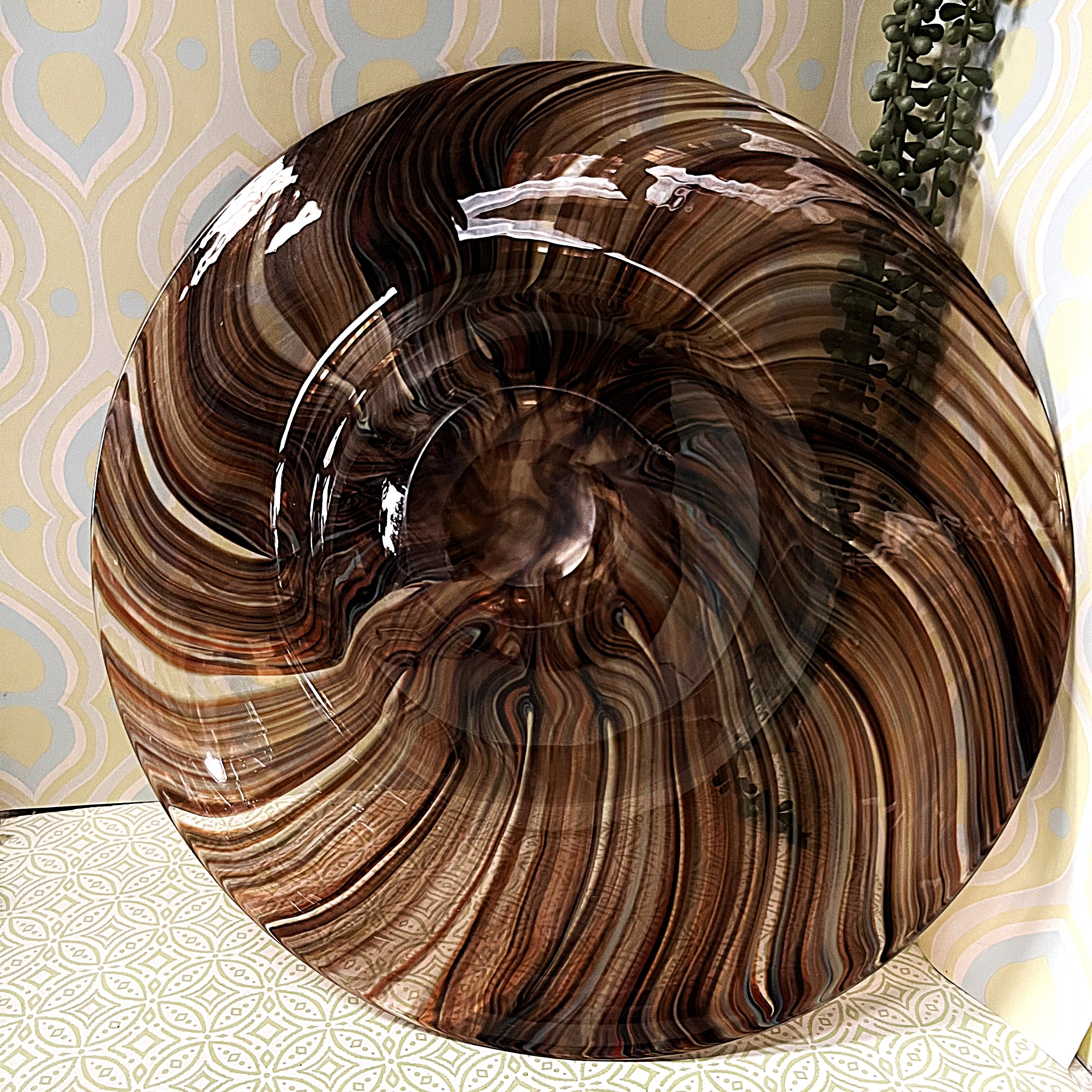 Italian: Murano Gold Aventurine Glass Charger