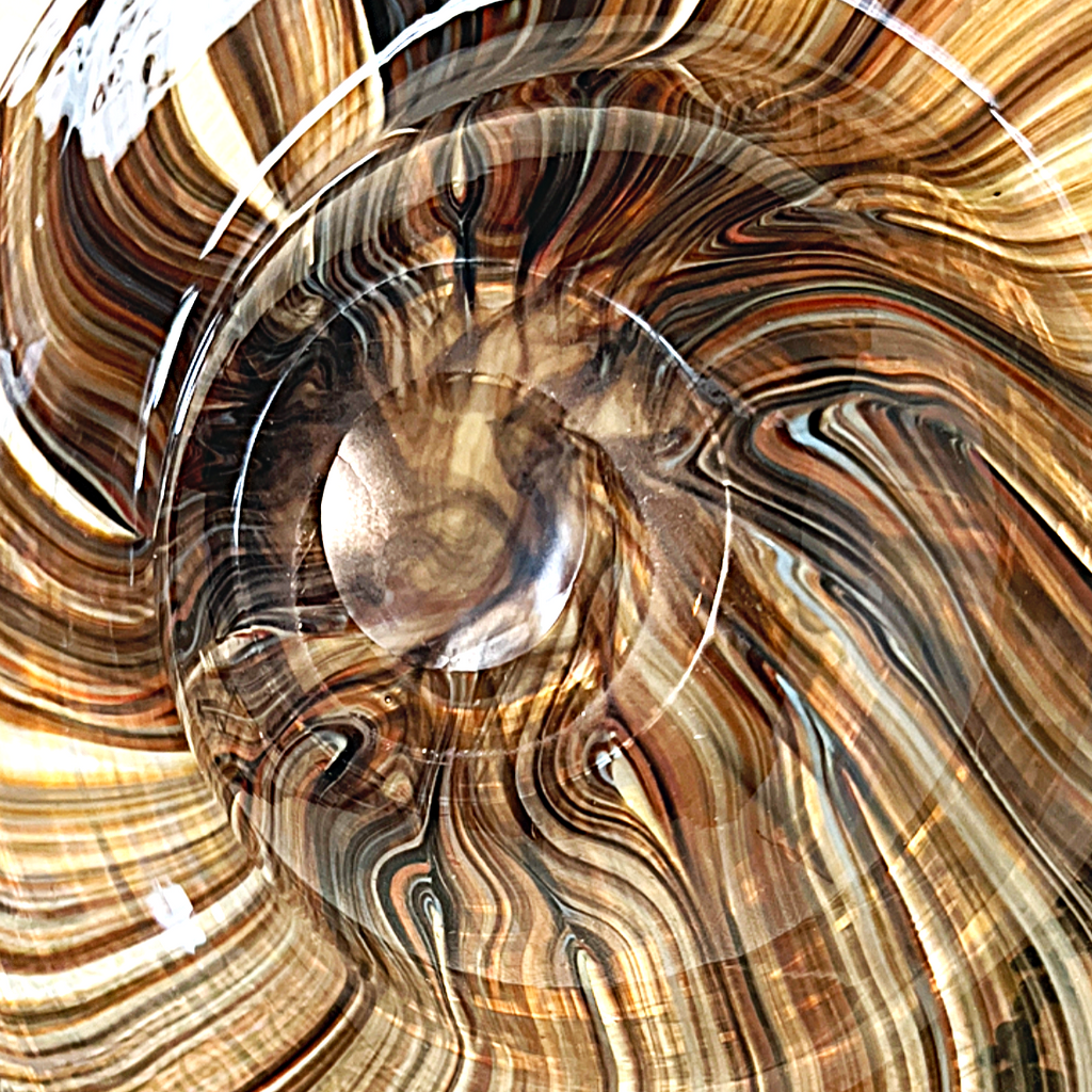 Decorative Art Glass: Murano Gold Aventurine Glass Charger