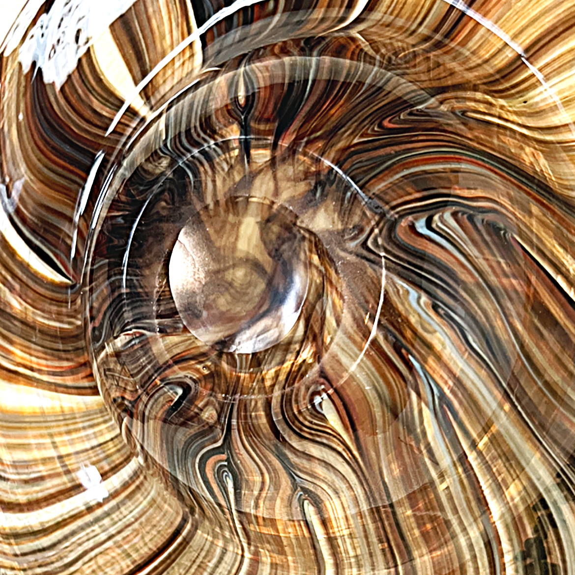 Italian: Murano Gold Aventurine Glass Charger