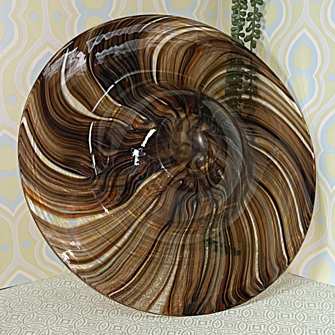 Italian: Murano Gold Aventurine Glass Charger