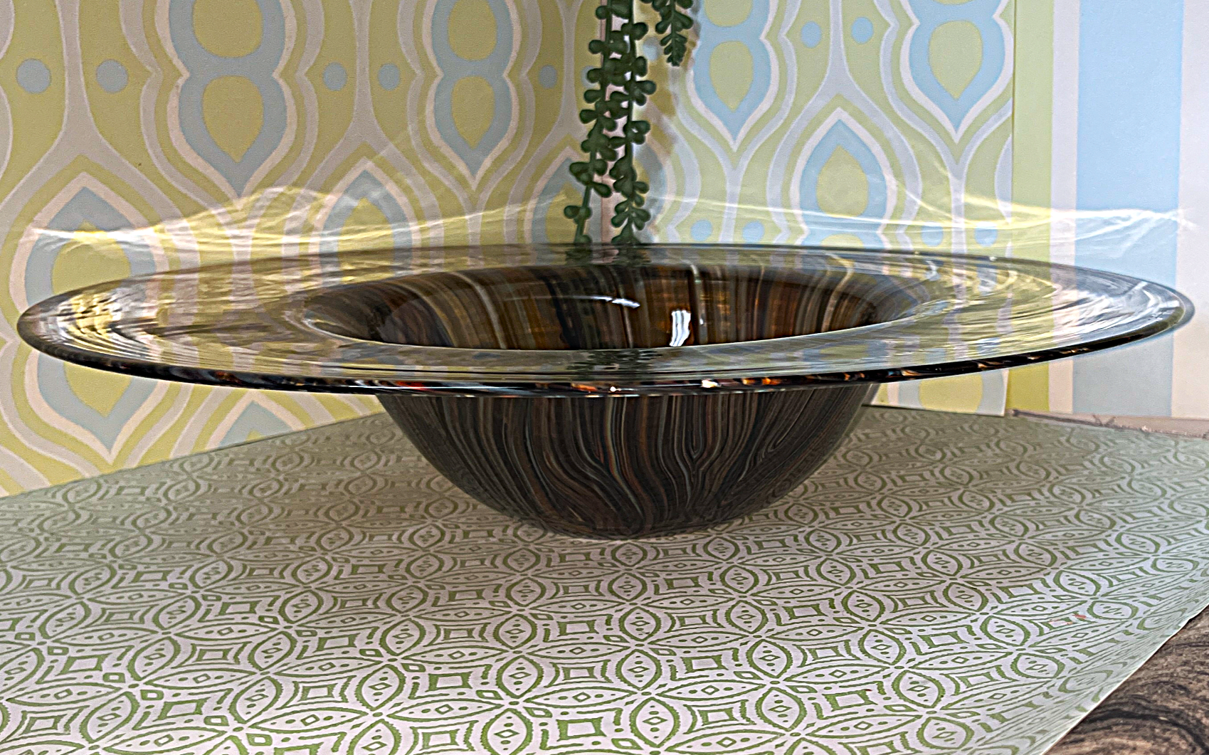 Italian: Murano Gold Aventurine Glass Charger