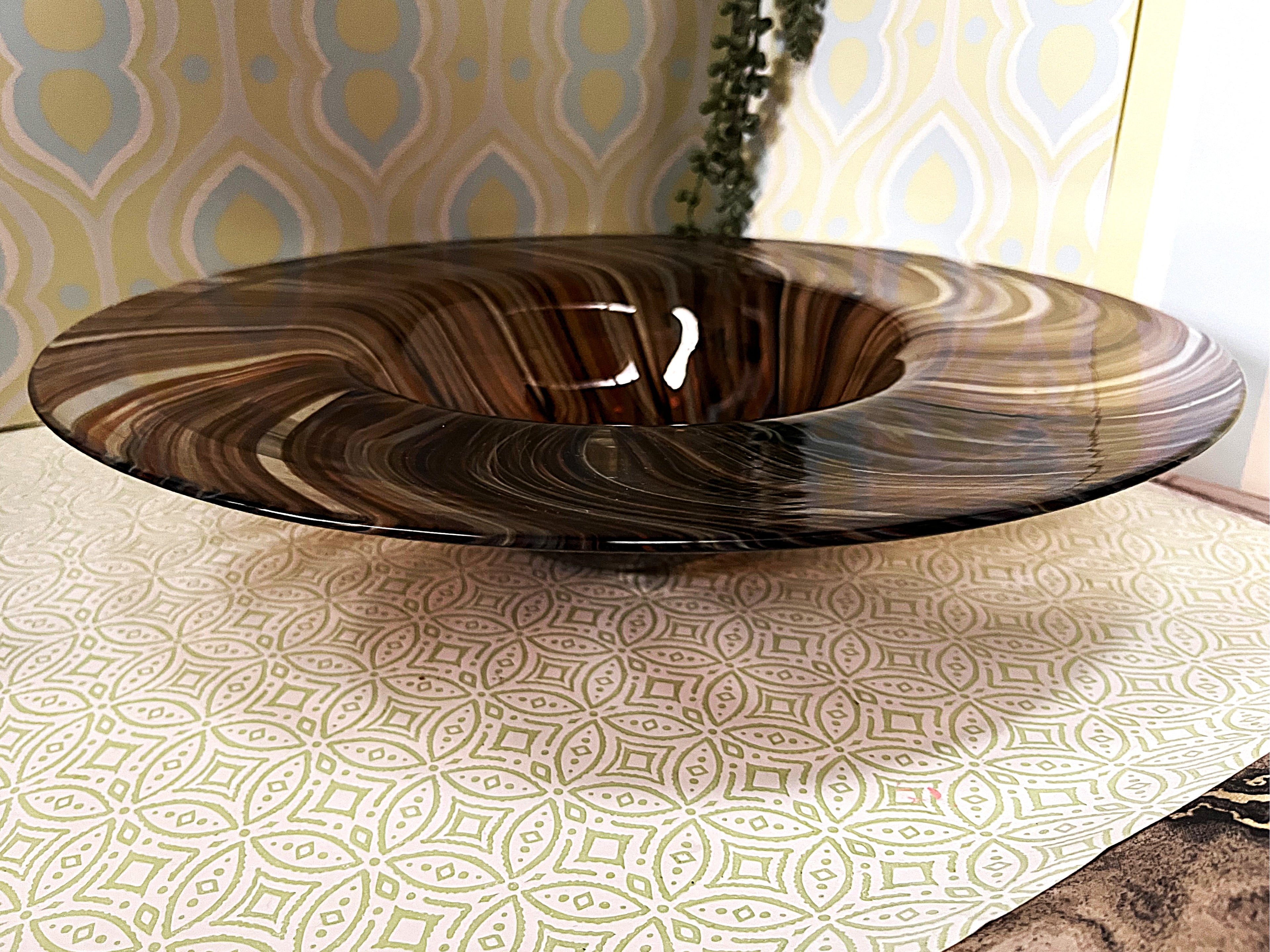 Italian: Murano Gold Aventurine Glass Charger