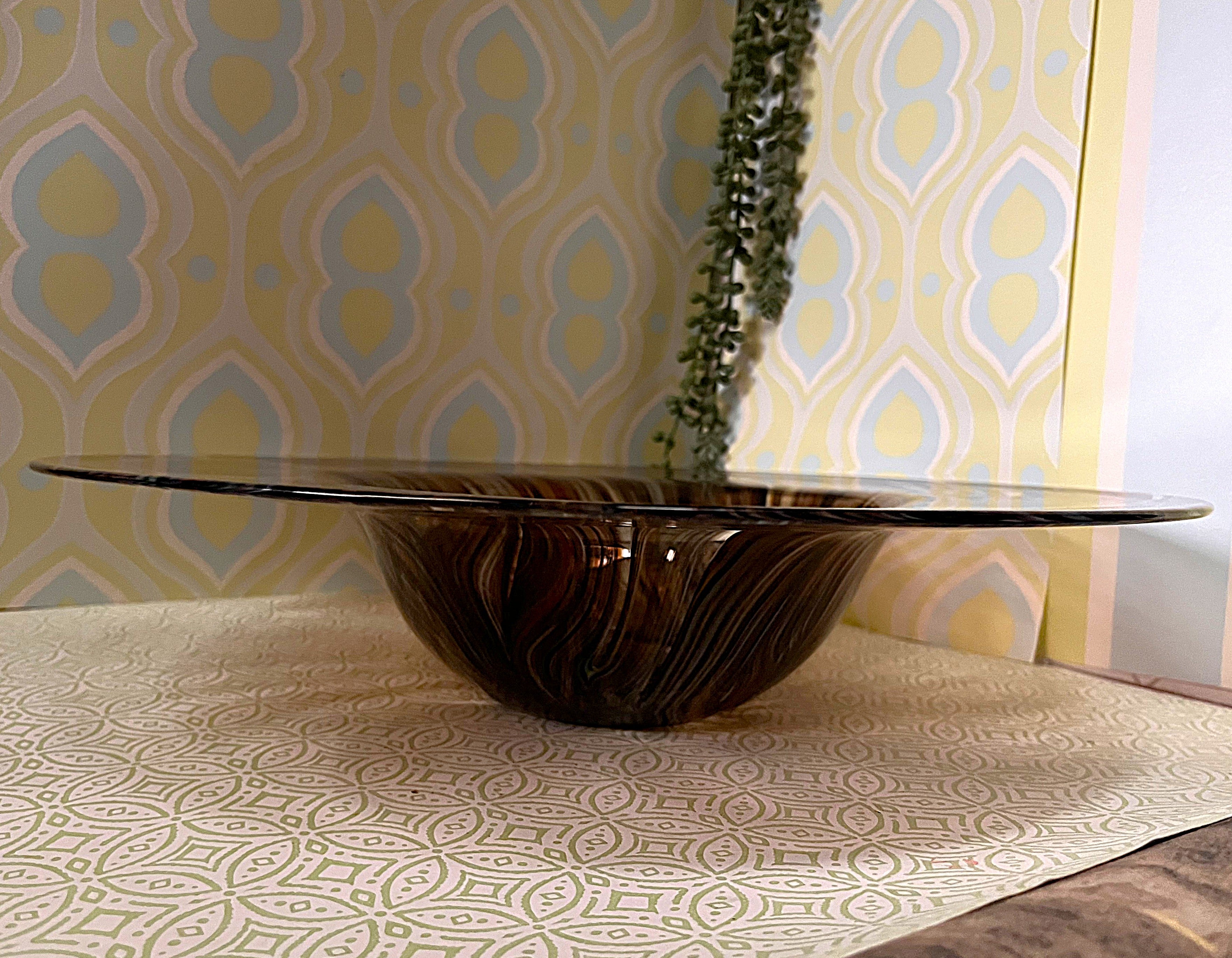 Italian: Murano Gold Aventurine Glass Charger