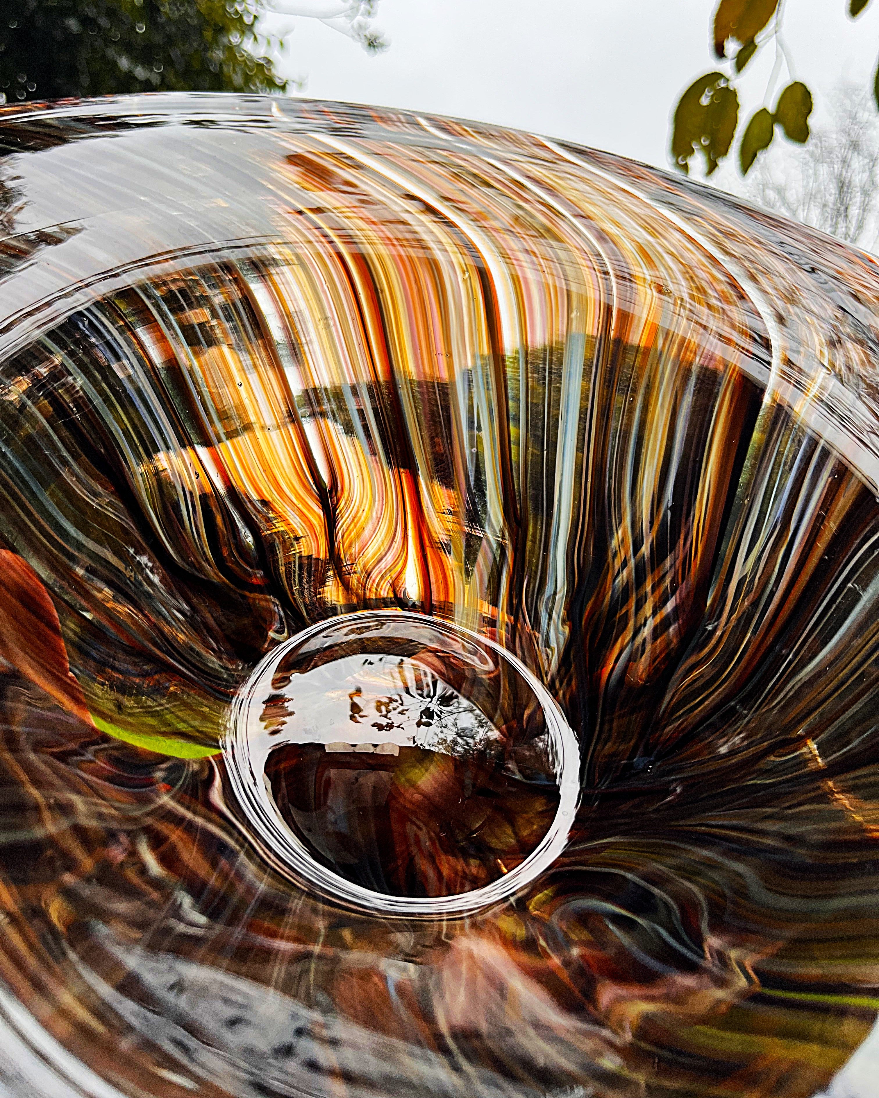 Italian: Murano Gold Aventurine Glass Charger