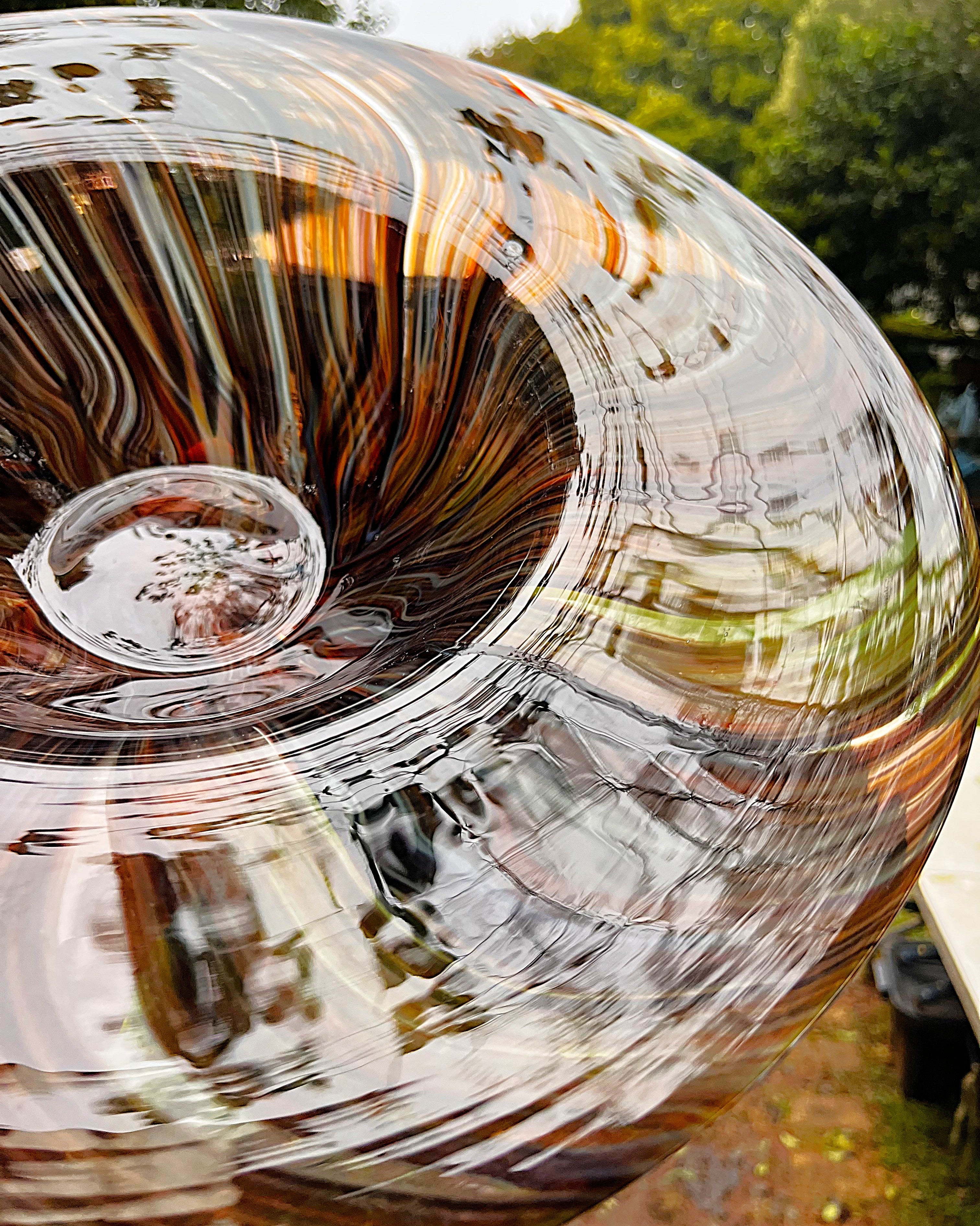 Italian: Murano Gold Aventurine Glass Charger