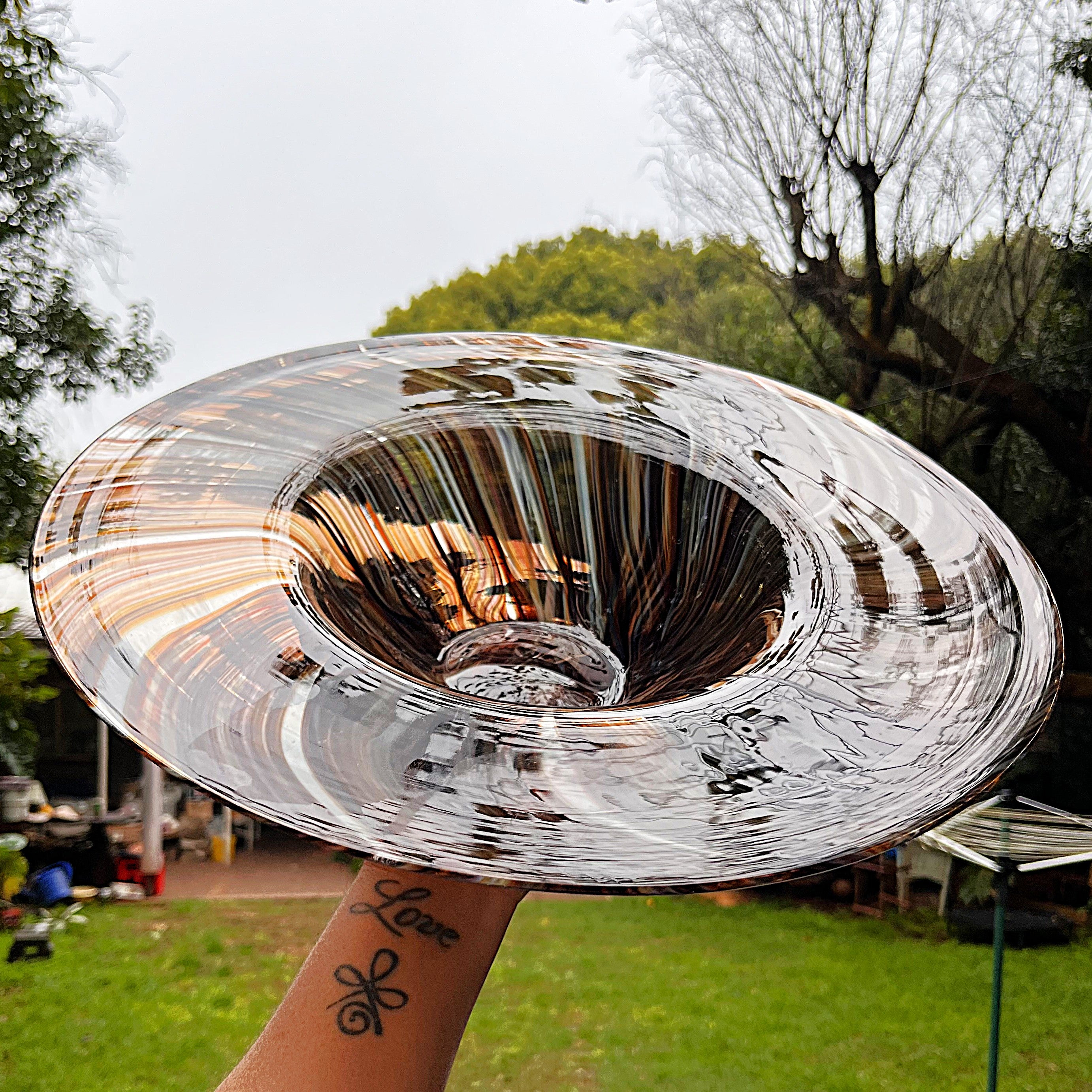 Italian: Murano Gold Aventurine Glass Charger
