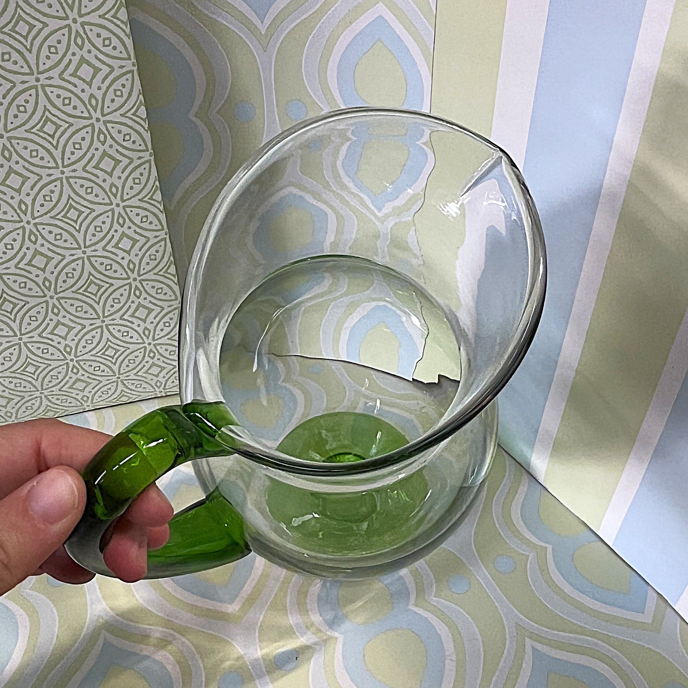 Glass Pitcher: Art Deco Pitcher, Italian Glass