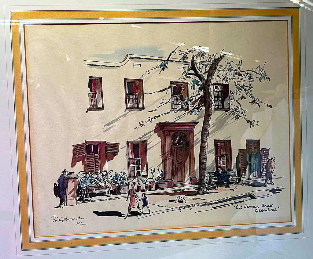 Limited Edition Prints: Philip Bawcombe Old Georgian Houses Stellenbosch, 20/1000