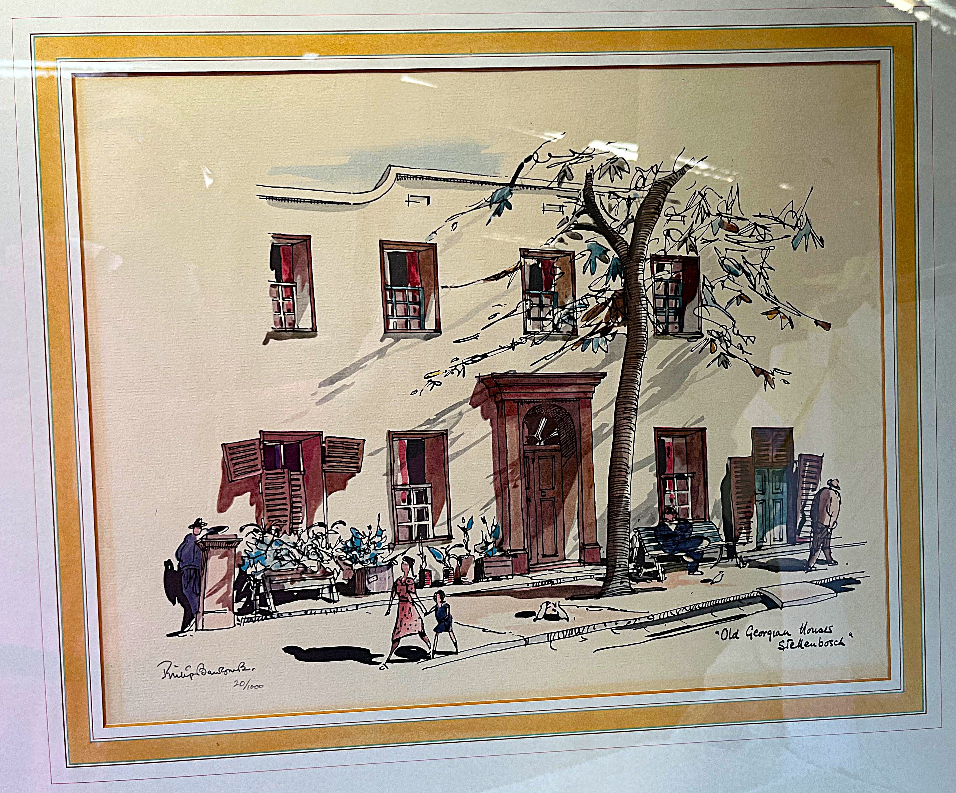 Limited Edition Prints: Philip Bawcombe Old Georgian Houses Stellenbosch, 20/1000