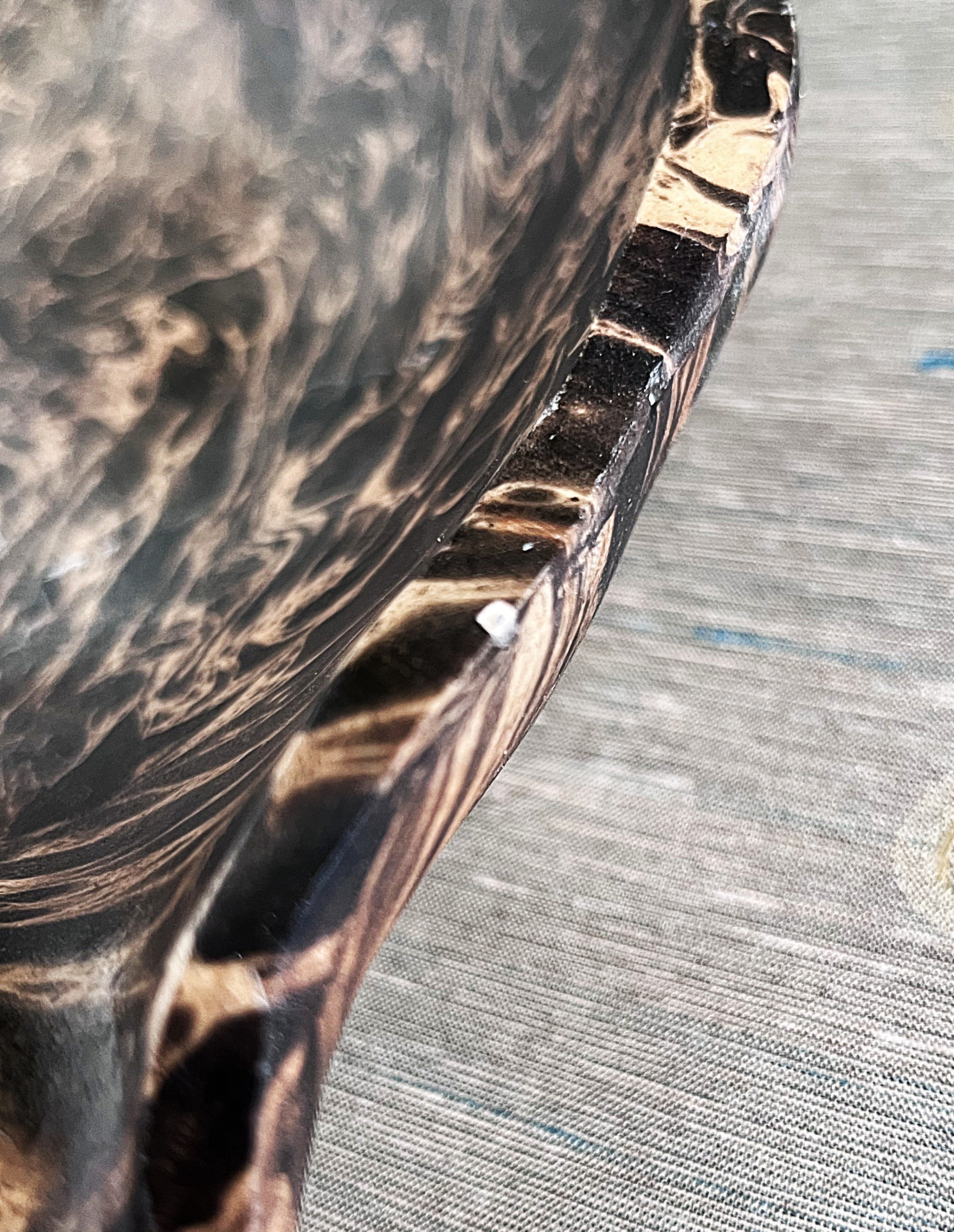 Carved Wood: Marbled Olive Burl Wood Bowl