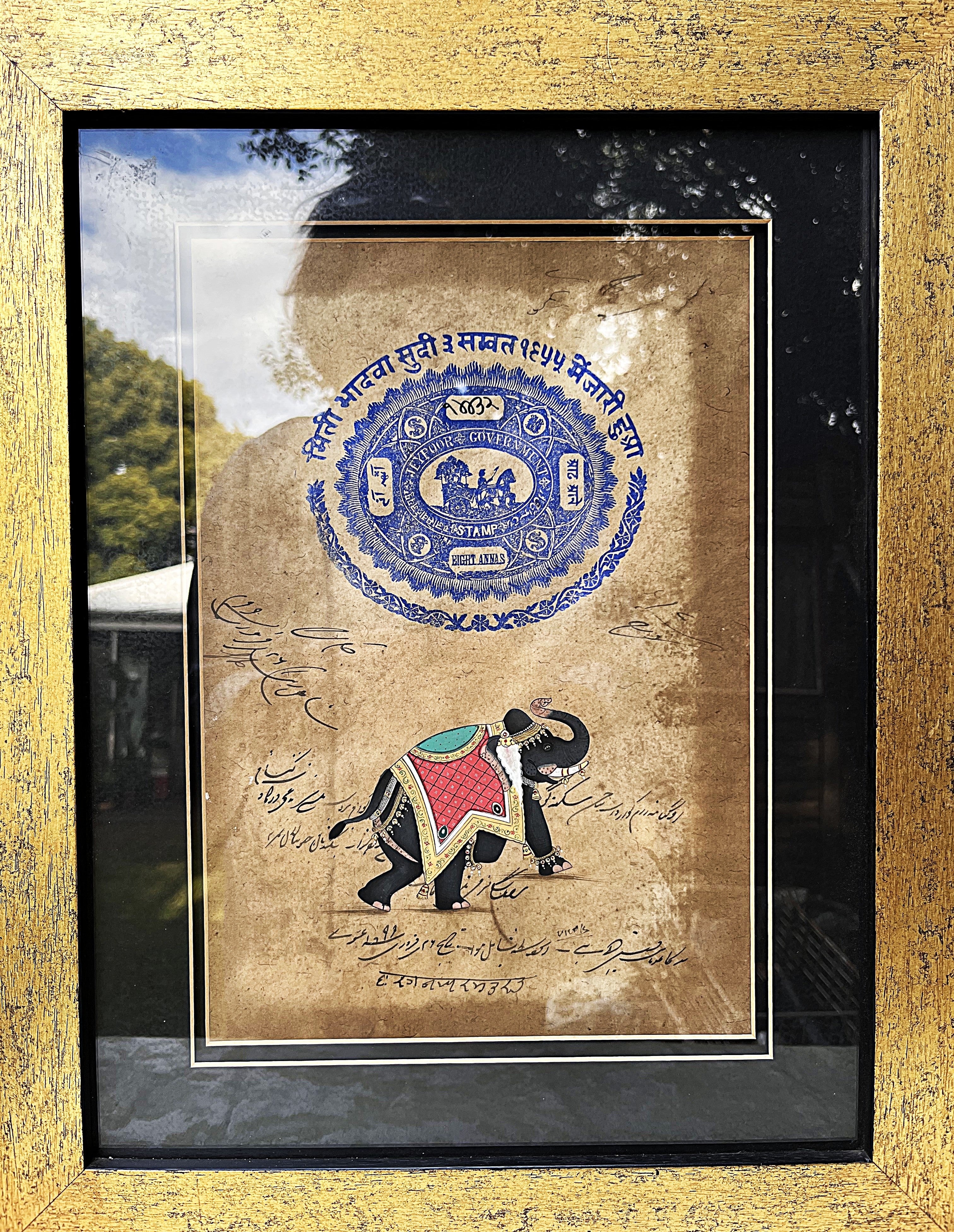 Wall Art: Rajasthani Elephant Miniatures, Pair