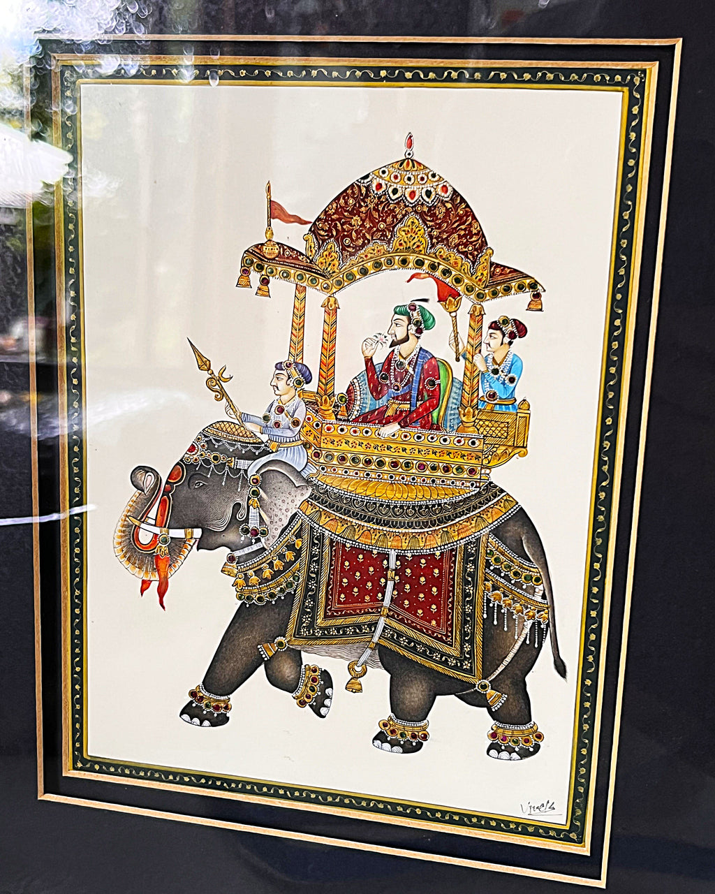 Indian Miniatures: Rajasthani Elephant Miniatures, Pair