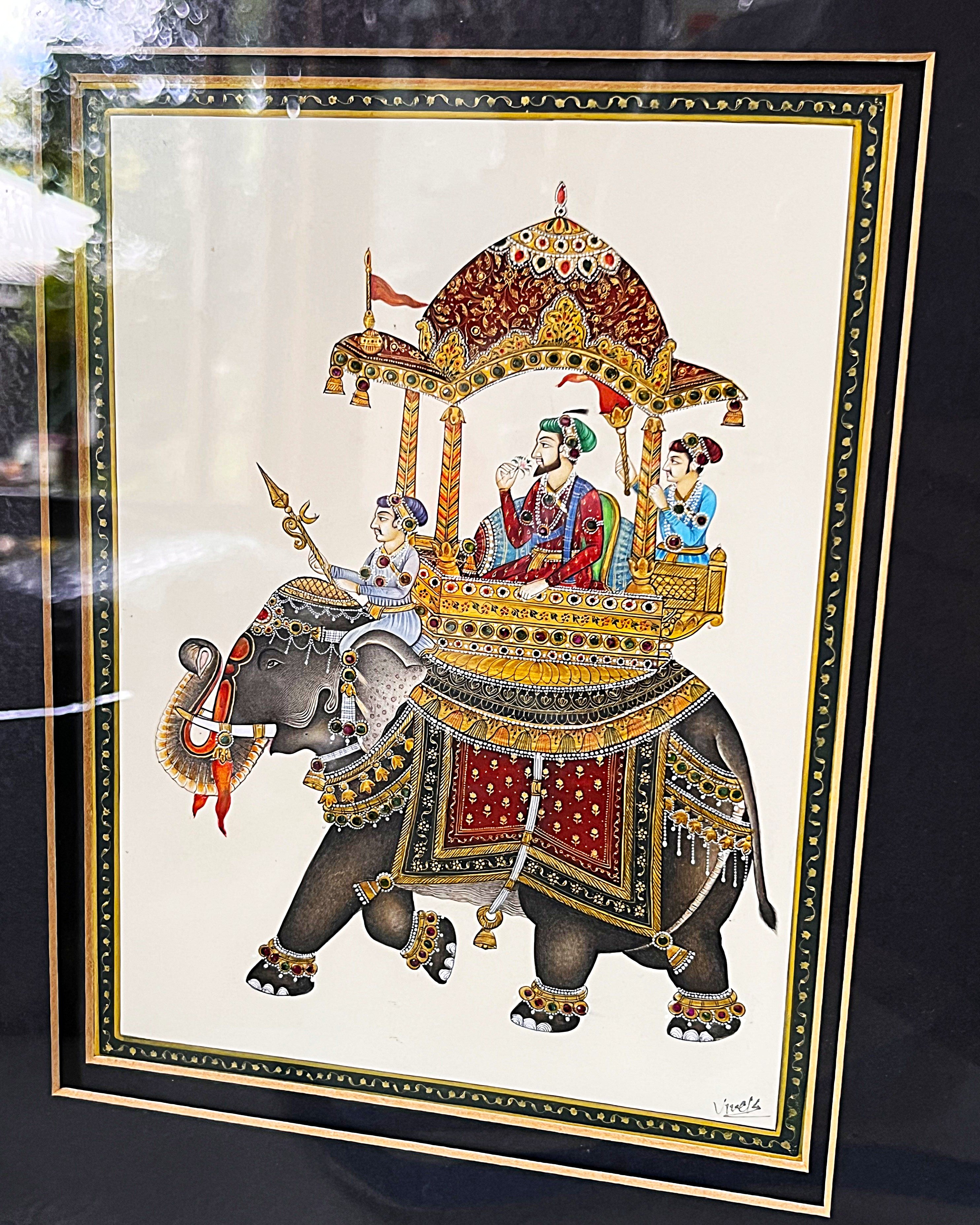 Wall Art: Rajasthani Elephant Miniatures, Pair
