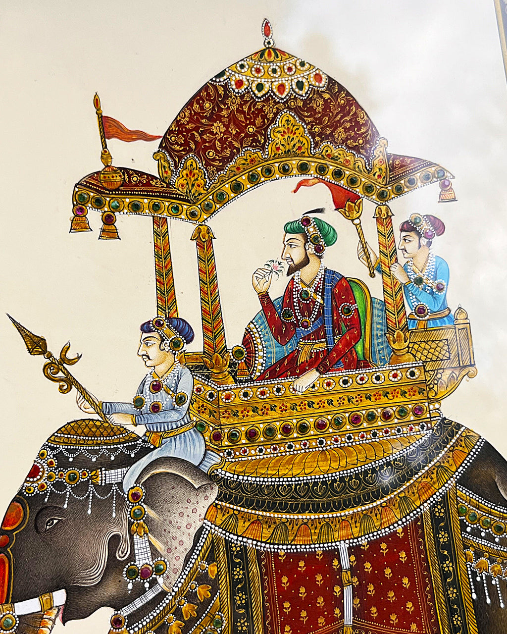 Indian Miniatures: Rajasthani Elephant Miniatures, Pair