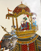 Indian Miniatures: Rajasthani Elephant Miniatures, Pair