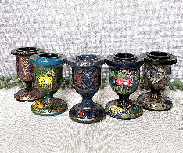 Candleholders: Kashmiri Papier-Mâché, 5