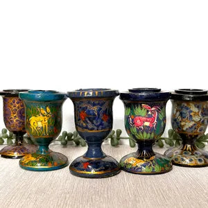 Candleholders: Kashmiri Papier-Mâché, 5