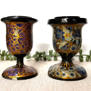 Candleholders: Kashmiri Papier-Mâché, 5