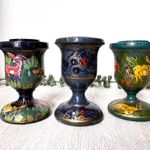 Candleholders: Kashmiri Papier-Mâché, 5