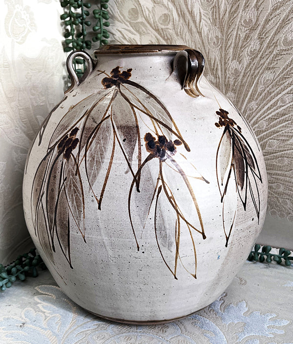 Master Potter: Chris Patton - Bulbous 3 Handled Studio Pottery Vase