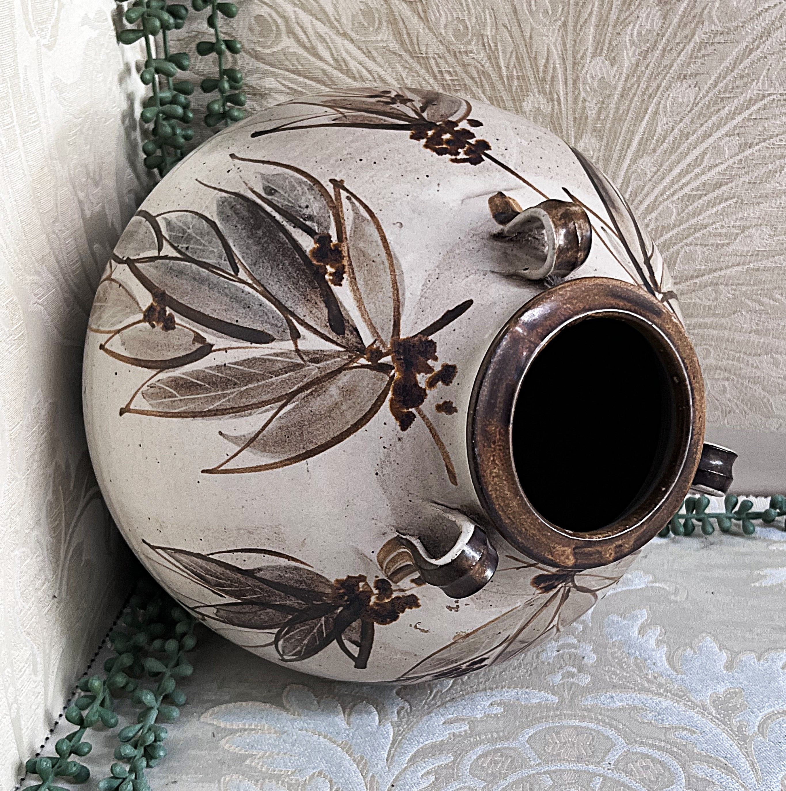 Master Potter: Chris Patton - Bulbous 3 Handled Studio Pottery Vase