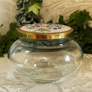 Vanity Jar: Petit Point Vanity Jar