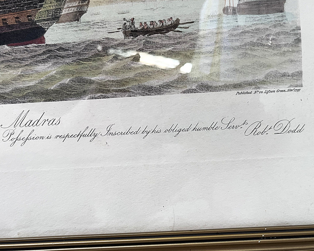 Limited Edition Prints: Antique 1797 Robert Dodd Hand-Coloured Maritime Aquatint Engraving