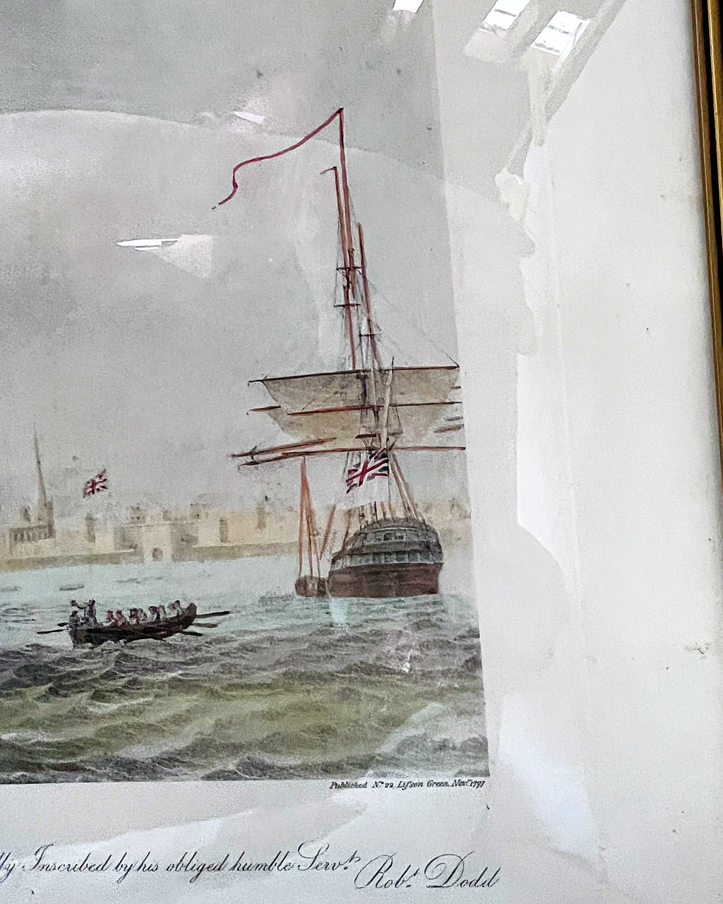 Limited Edition Prints: Antique 1797 Robert Dodd Hand-Coloured Maritime Aquatint Engraving