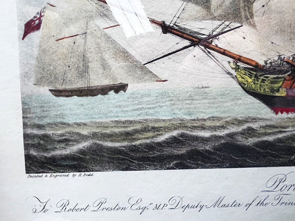 Limited Edition Prints: Antique 1797 Robert Dodd Hand-Coloured Maritime Aquatint Engraving