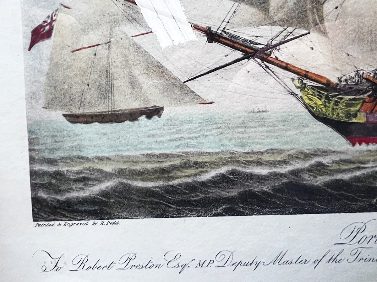 Limited Edition Prints: Antique 1797 Robert Dodd Hand-Coloured Maritime Aquatint Engraving