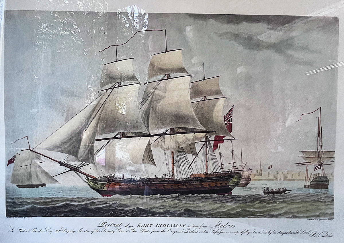 Limited Edition Prints: Antique 1797 Robert Dodd Hand-Coloured Maritime Aquatint Engraving