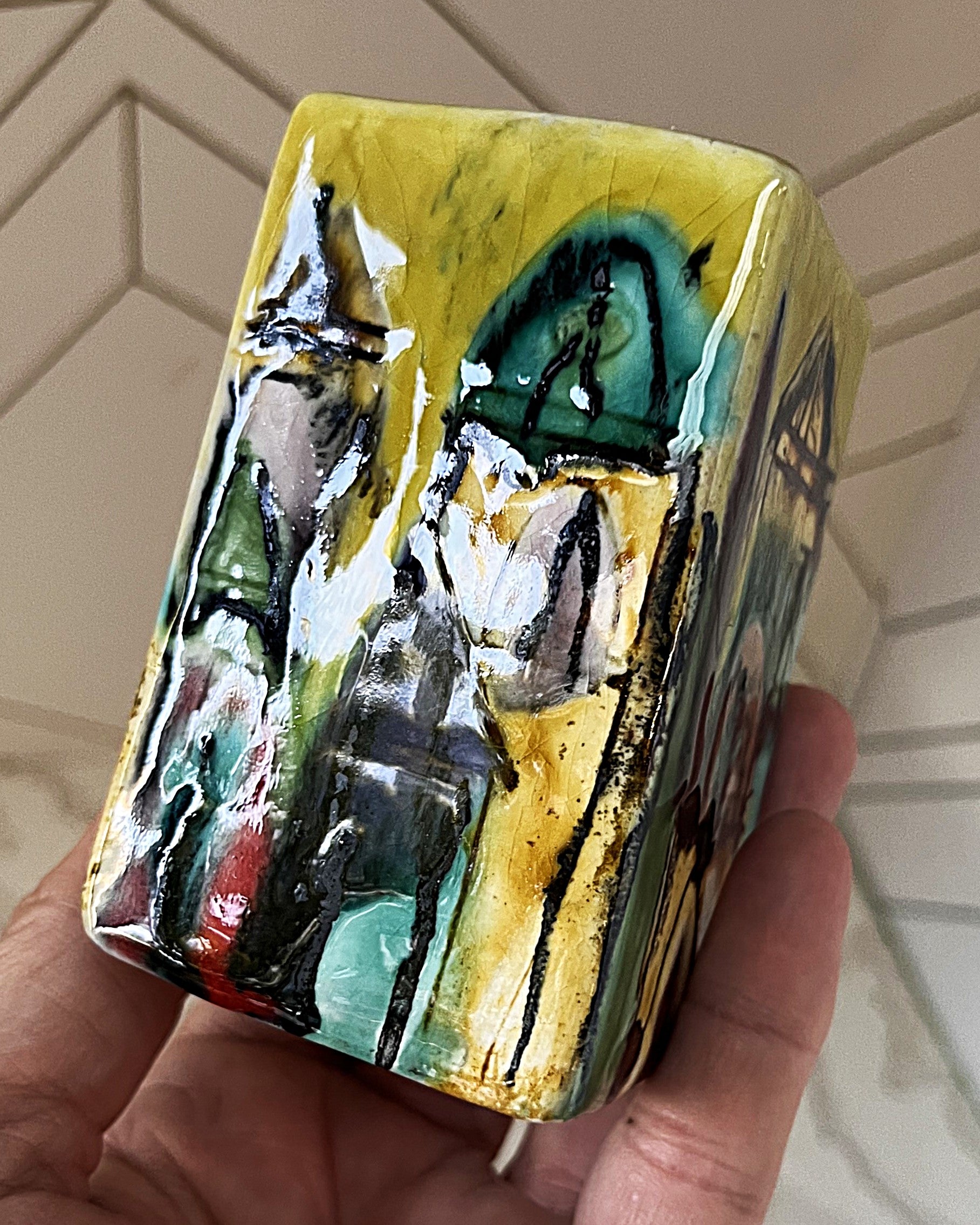 Vases & Planters: Elio Schiavon SB Italia Miniature Cubist Vase