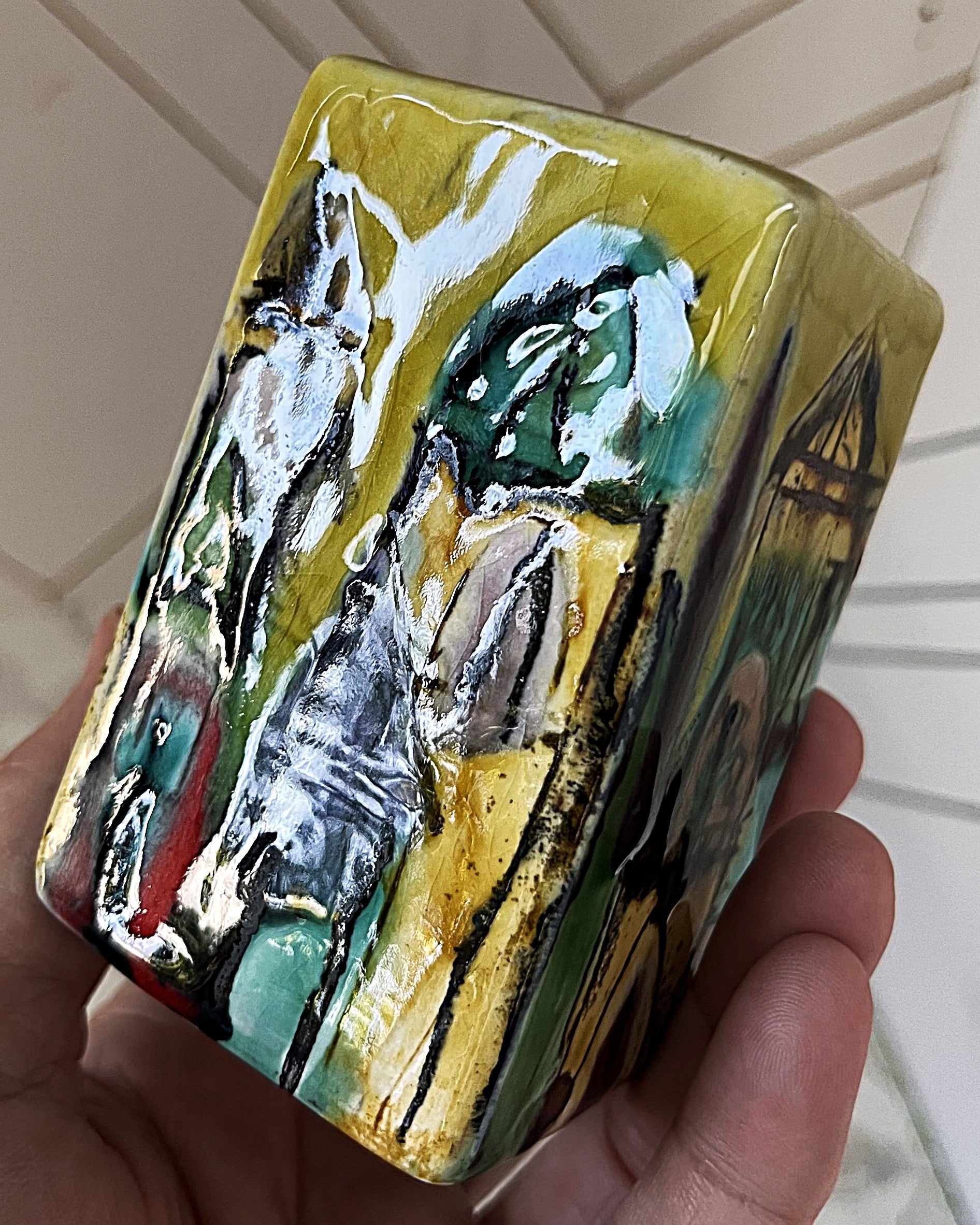 Vases & Planters: Elio Schiavon SB Italia Miniature Cubist Vase